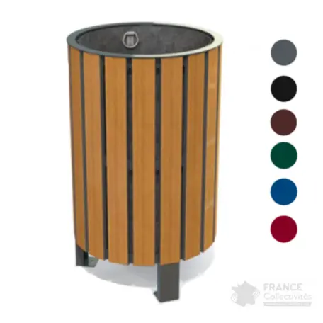 Corbeille optimum peint + teck