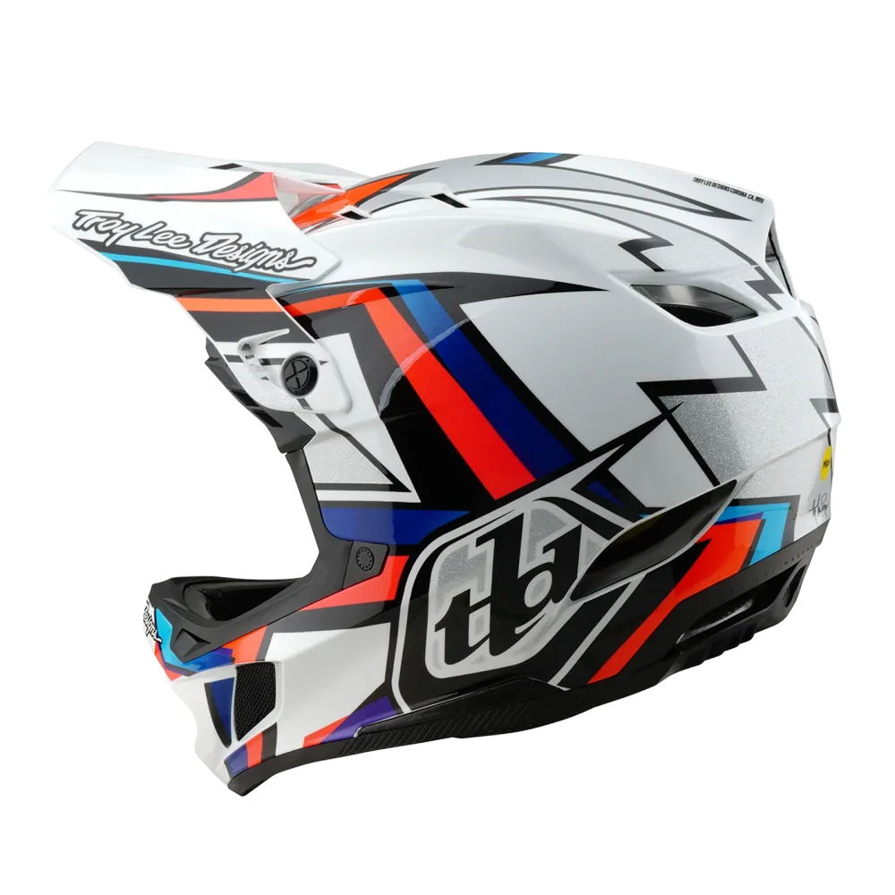 Casque VTT TROY LEE DESIGNS D4 COMPOSITE MIPS FRAMES Blanc/Gris – Image 3