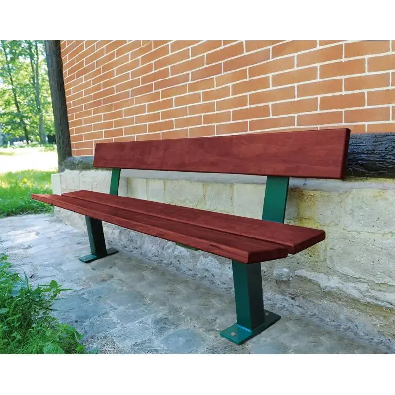 Banc bois et acier Pagode – Image 2