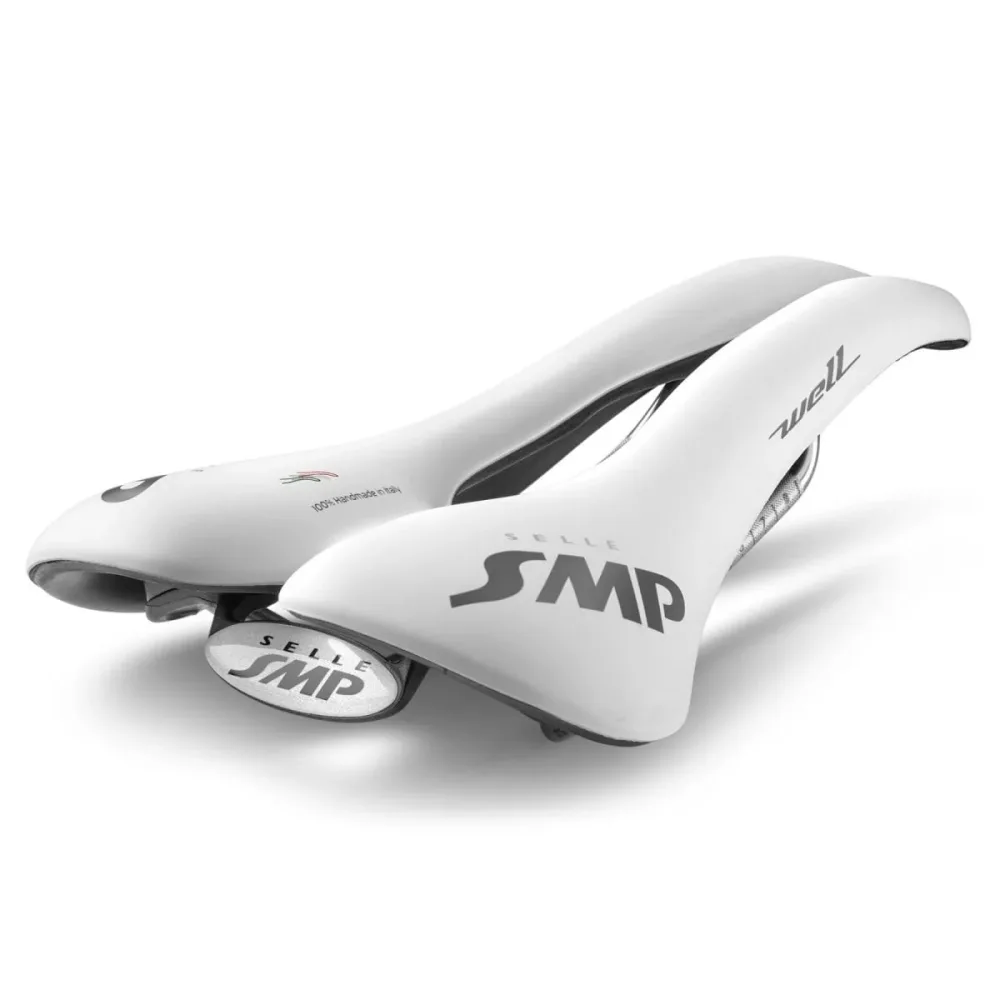 Selle SMP WELL Largeur 144mm Rails Acier Blanc