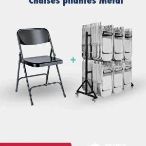 Promo 96 chaises pliantes métal + 1 chariot Promo 96 chaises pliantes métal + 1 chariot