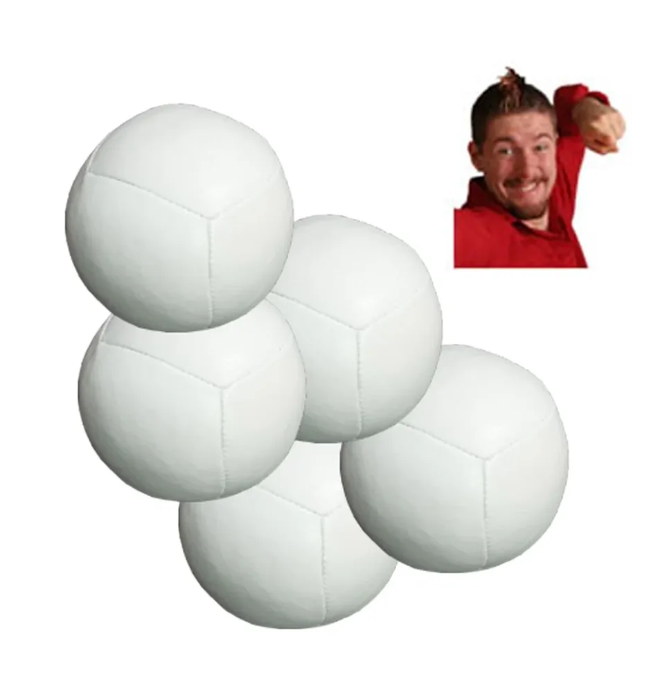 Balle de jonglerie cuir ultra coréen 6 panneaux 120g – Thomas Dietz | Blanc