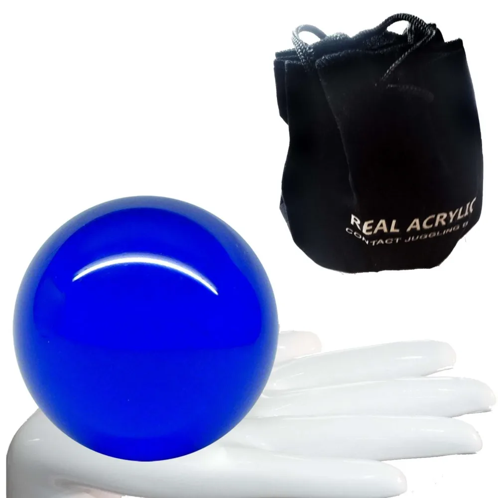 Balle de contact Acrylique Bleu Transparent 80mm 350g et étui de protection Balle de contact Acrylique Bleu Transparent 80mm 350g et étui de protection