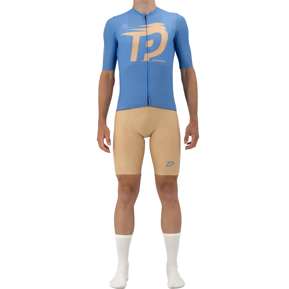Maillot PROBIKESHOP By CHEF DE FILE Manches Courtes Bleu/Lilas