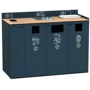 Meuble de tri et de débarrassage pour restauration compact HPL Restotri Signature Meuble de tri et de débarrassage pour restauration compact HPL Restotri Signature