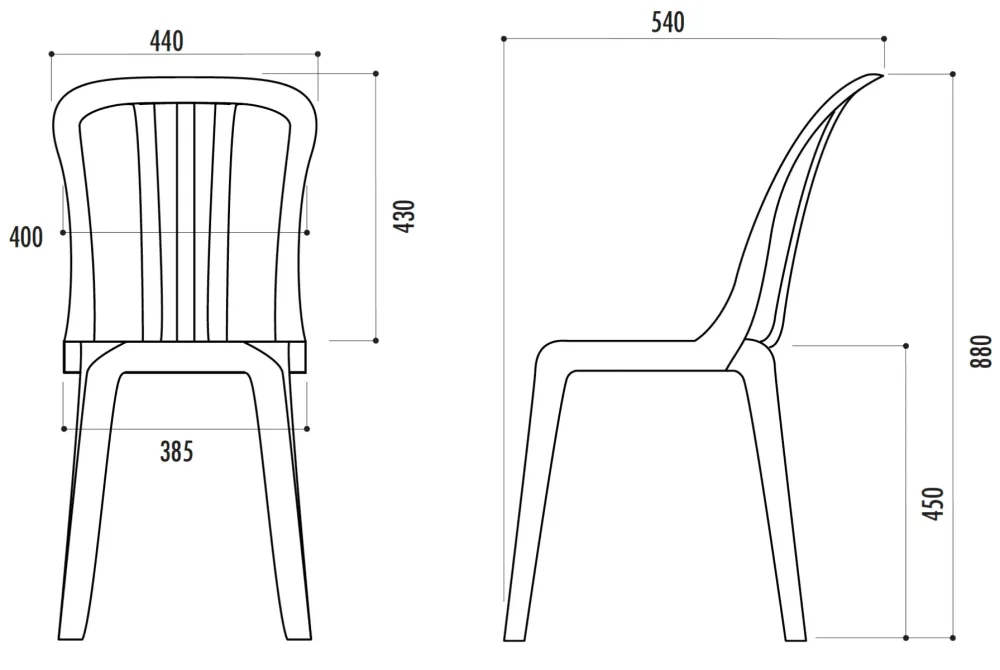 Chaise empilable Miami – Image 3