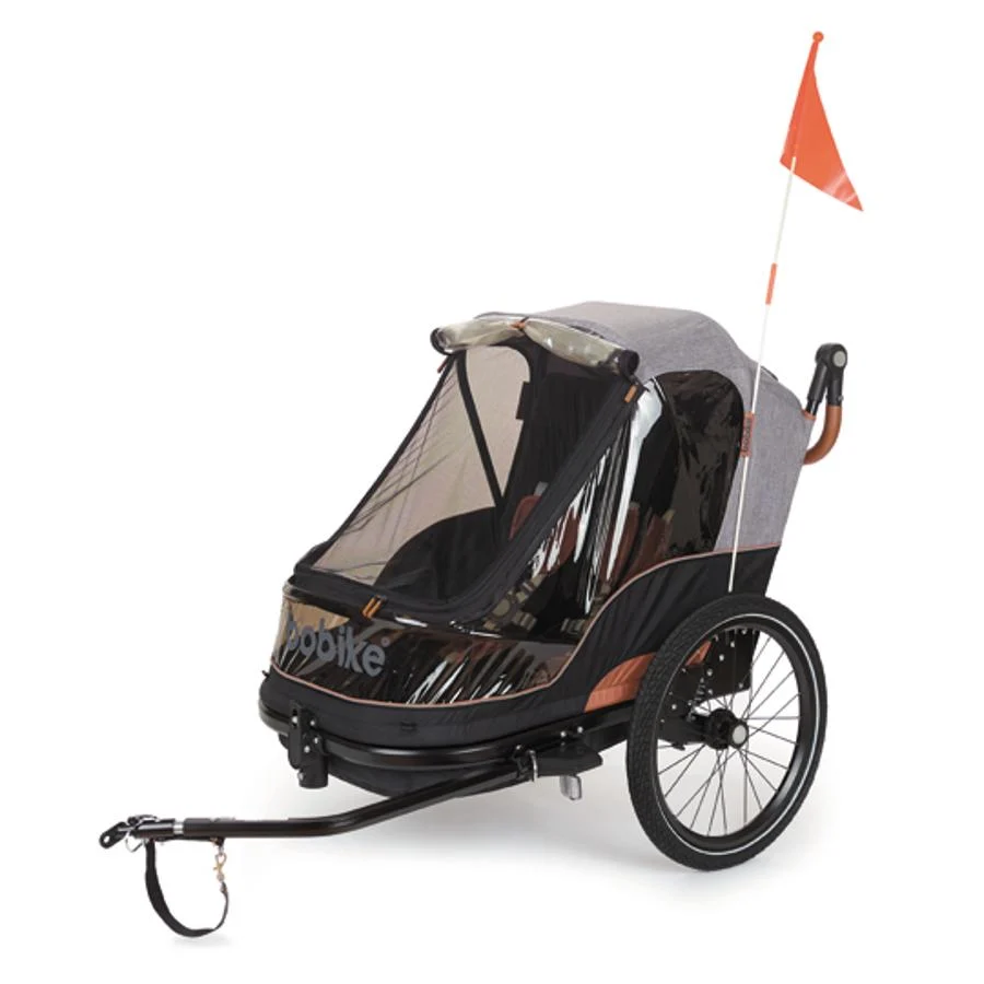 REMORQUE / POUSSETTE ENFANT BOBIKE MOOBE GRIS CHARGE MAXI 44KG – Image 3