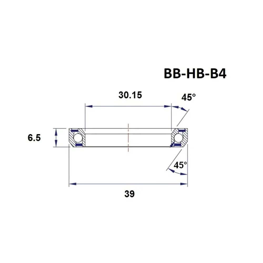 Roulement de Direction BLACK BEARING B4 30.15x39x6.5mm 45/45° 1-1/8" – Image 2