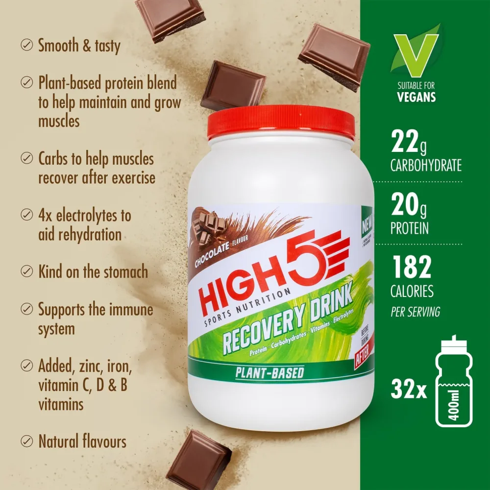 Boisson de Récupération HIGH5 PLANT-BASED RECOVERY DRINK (1.6kg) Chocolat – Image 2