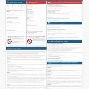 Panneau de consignes affichage obligatoire (lot de 5)