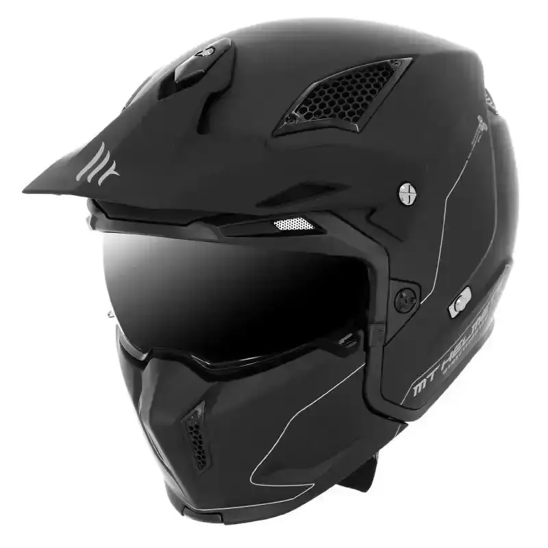 Casque Streetfighter Noir Mat avec Support Caméra