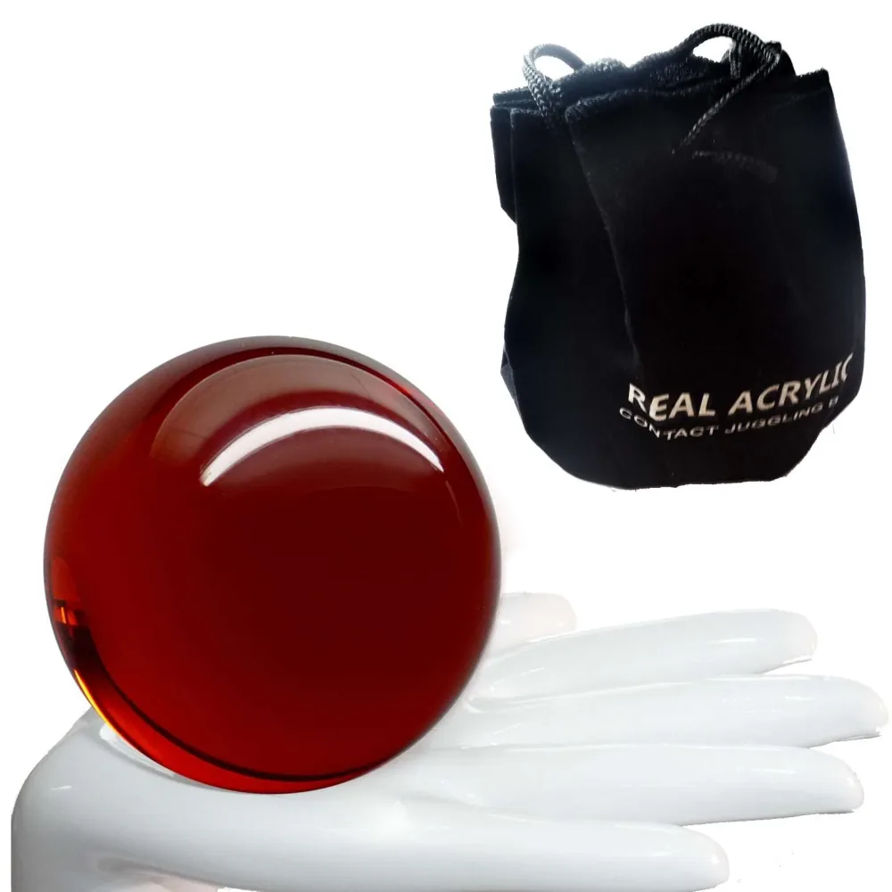 Balle de contact Acrylique Rouge Transparent 70mm 175g et étui de protection Balle de contact Acrylique Rouge Transparent 70mm 175g et étui de protection