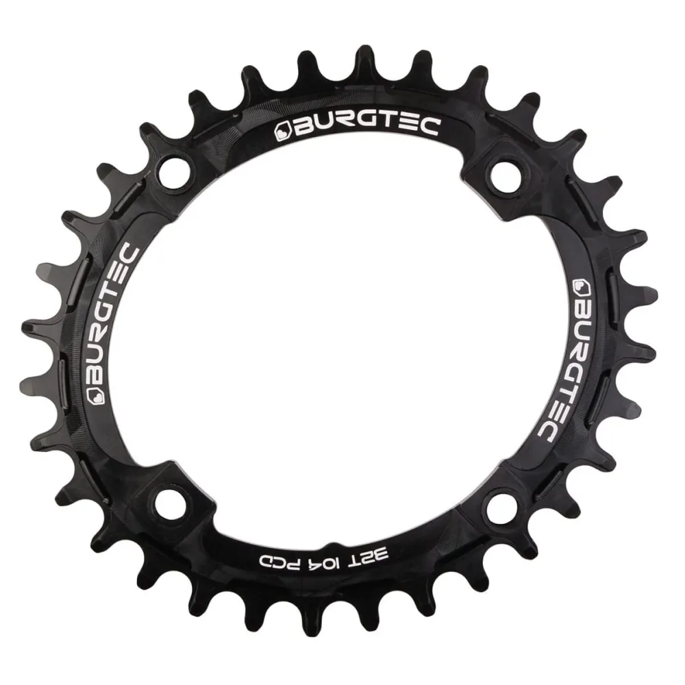 Plateau Mono BURGTEC THICK THIN OVAL 10/11/12V Narrow Wide 4 Trous 104mm Noir