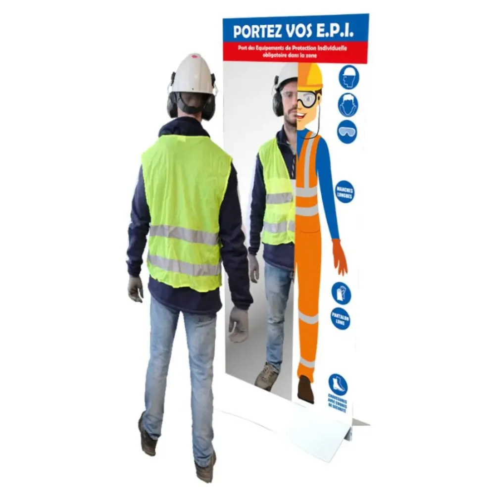 Miroir de consigne de sécurité - Contrôle du port des E.P.I