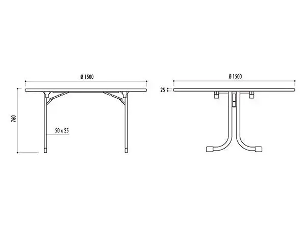 Table pliante Vendée ronde – Image 2