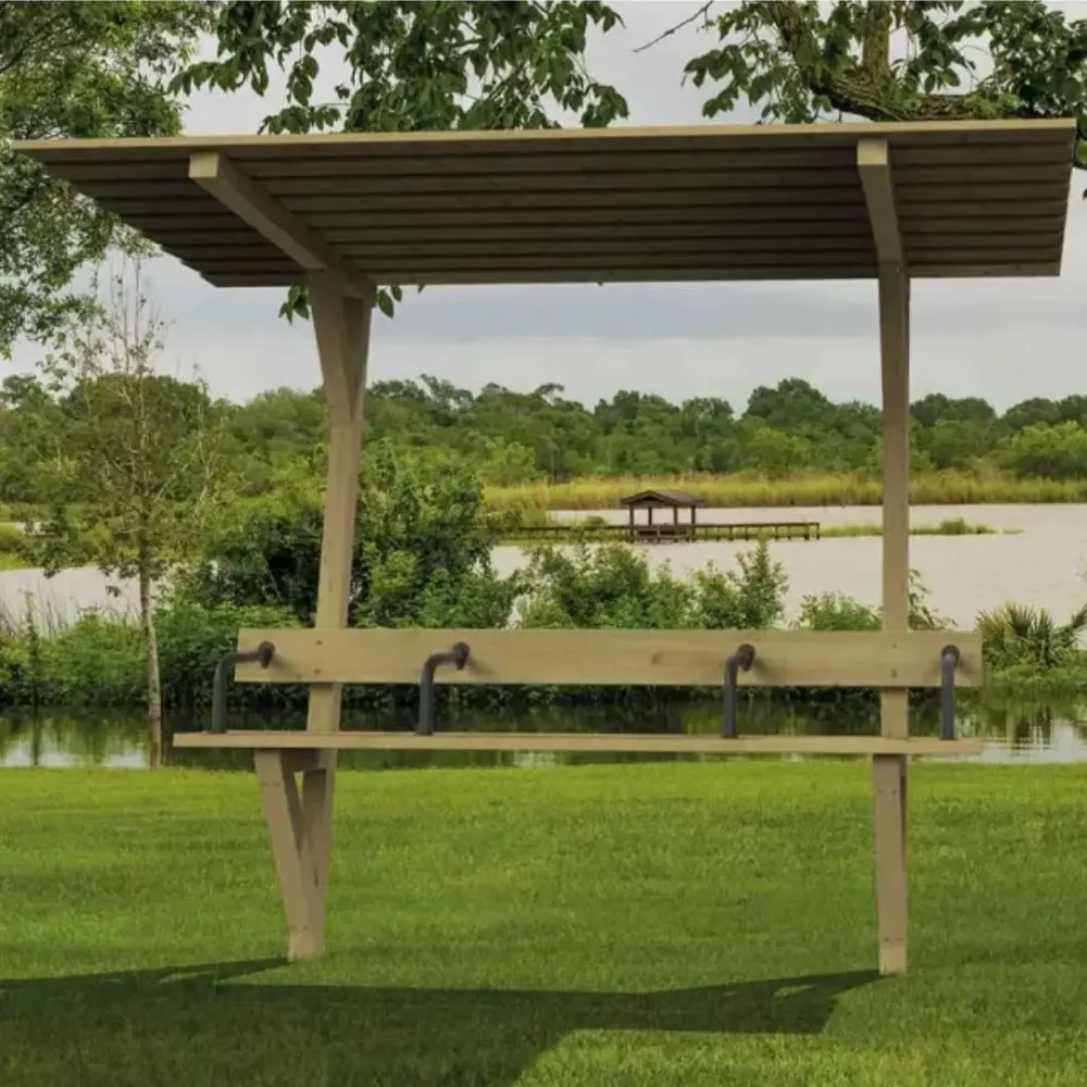 Banc en bois avec ombrelle Londre – Image 3