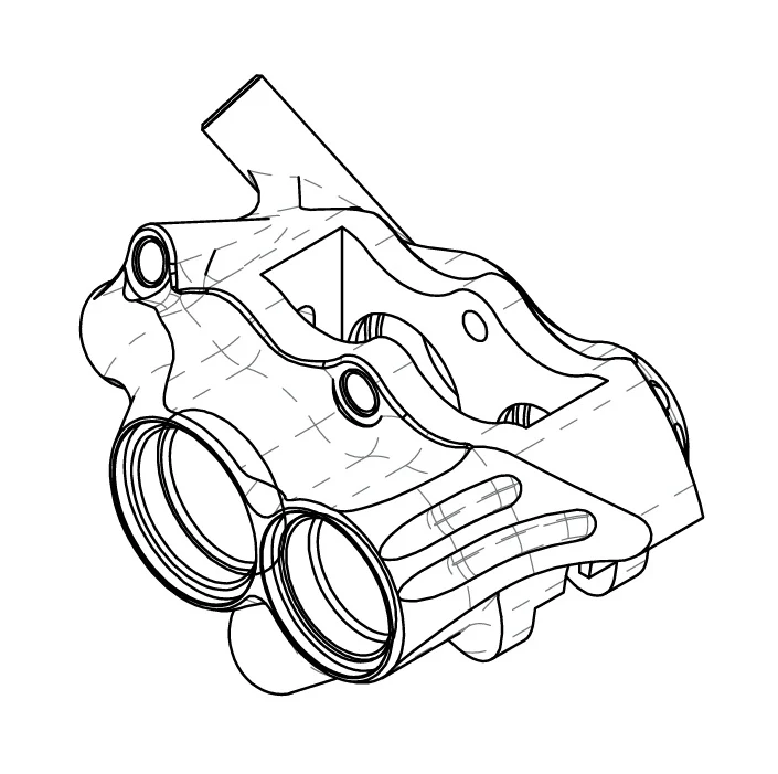 Etrier de Frein HOPE RX4+ SL FM 34mm 4 Pistons DOT Argent – Image 2