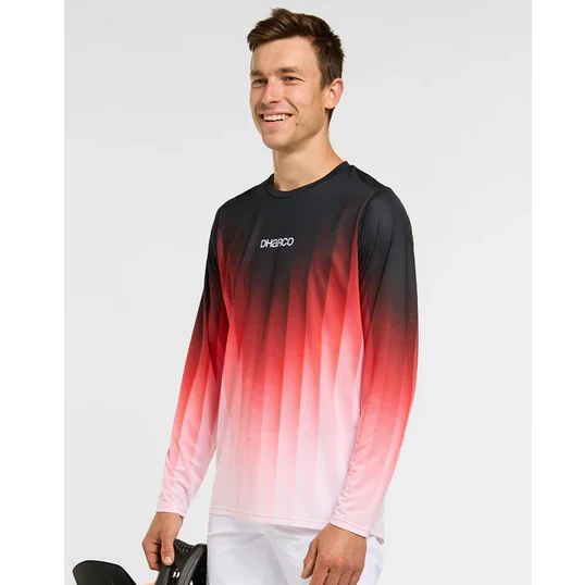 Maillot DHARCO RACE PRISM Manches Longues Rouge