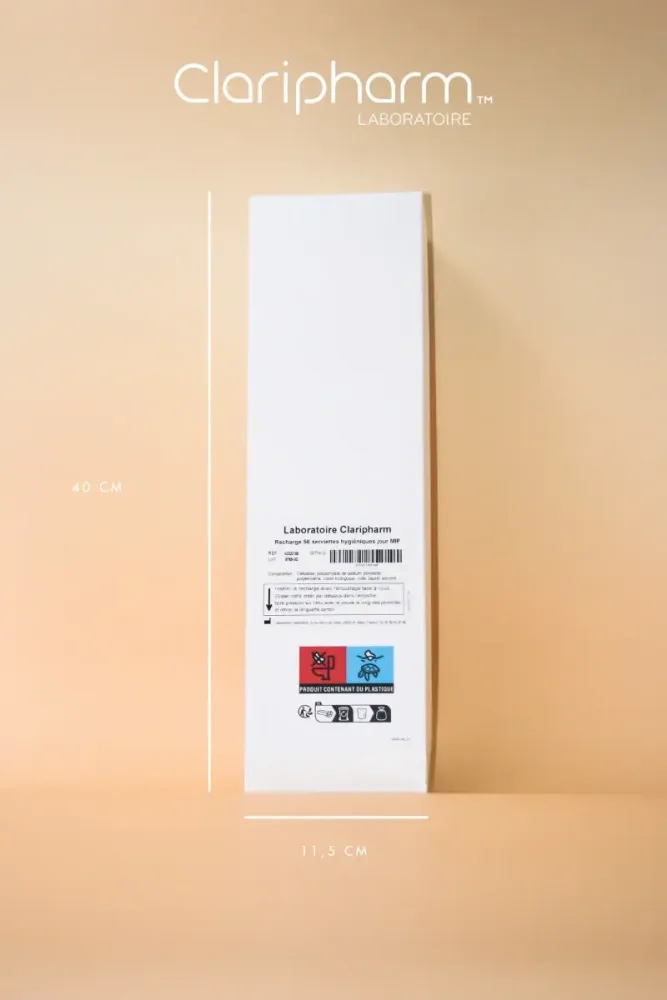Lot de 4 recharges 40 serviettes 100% coton pour distributeur de protections périodiques – Image 2