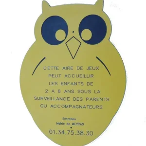 Panneau informations aire de jeux hibou Panneau informations aire de jeux hibou