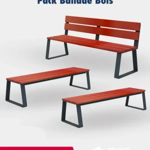 Pack Ballade Bois – 1 banc et 2 banquettes en bois Pack Ballade Bois – 1 banc et 2 banquettes en bois