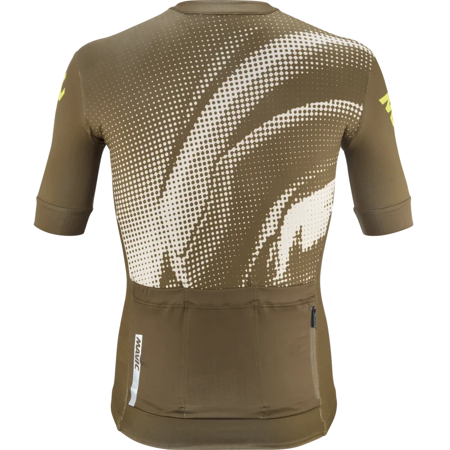 Maillot MAVIC AKSIUM GRAPHIC Manches Courtes Beige/Marron – Image 2