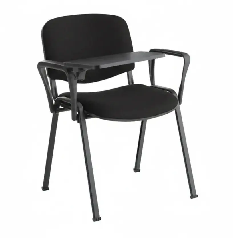 Chaise tissu Iso avec tablette écritoire et accoudoirs – Image 2