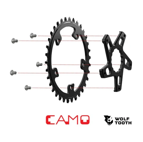 Étoile de Pédalier WOLF TOOTH CAMO M8 Raceface Cinch Direct Mount Offset -8mm Noir – Image 3