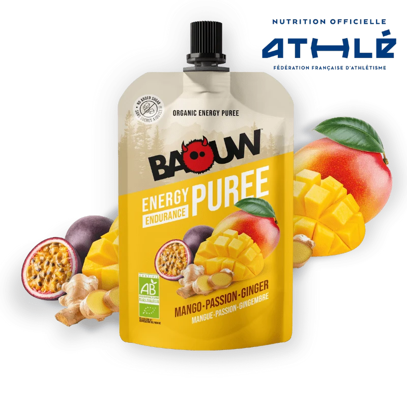 Purée Energétique BAOUW Bio Recette Mangue/Passion/Gingembre (90g)