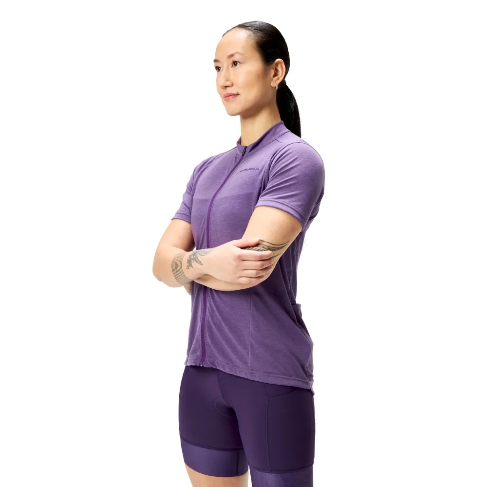 Maillot ENDURA LOOP ZIPPED Manches Courtes Femme Violet – Image 3