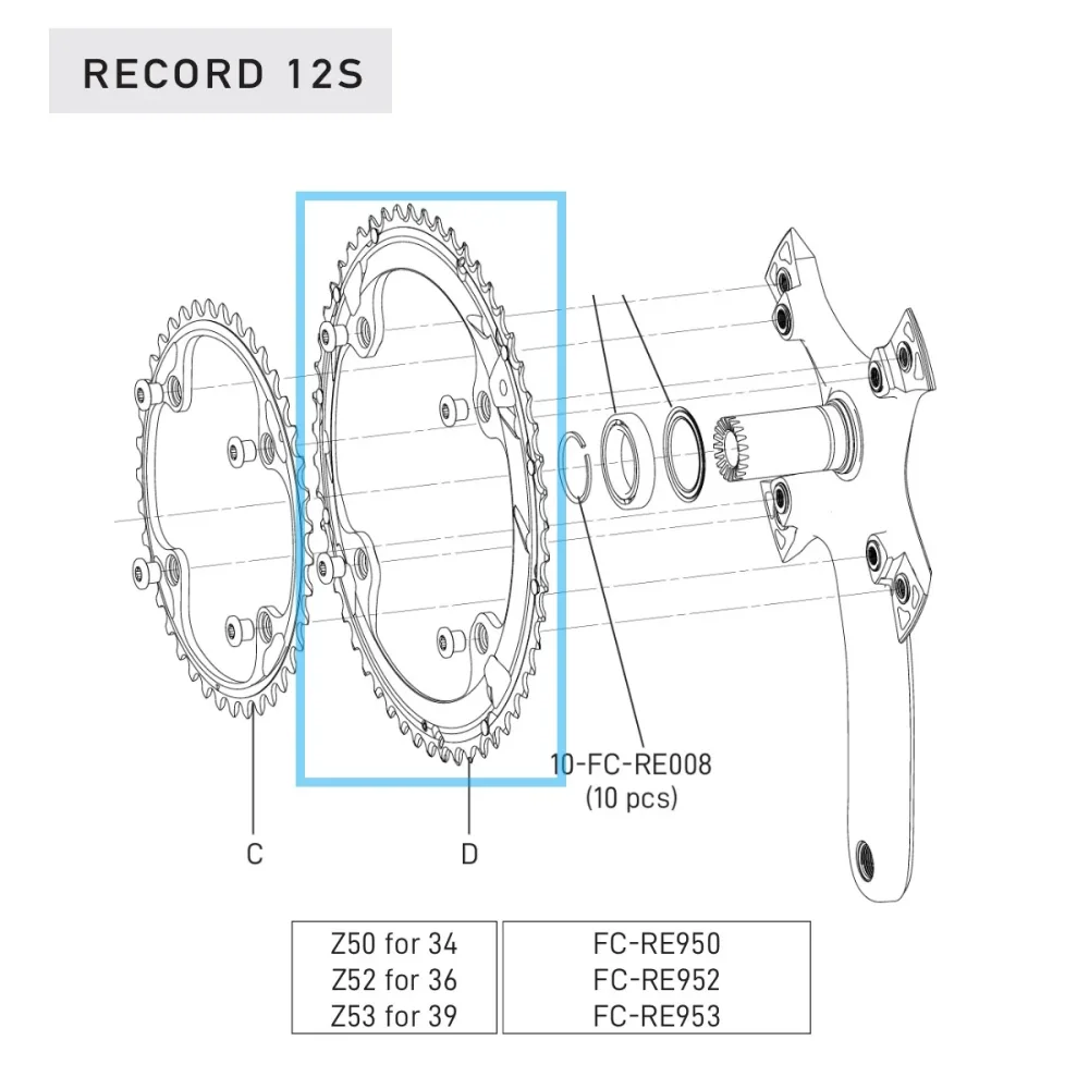 Plateau Exterieur 12V CAMPAGNOLO RECORD – Image 2