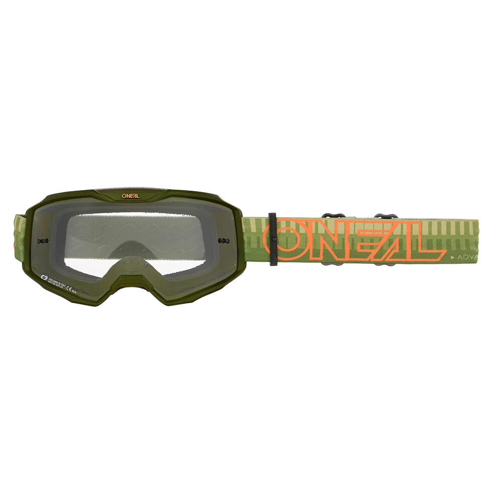 Masque O'NEAL B-10 STRIPED Vert/Orange Écran Clear
