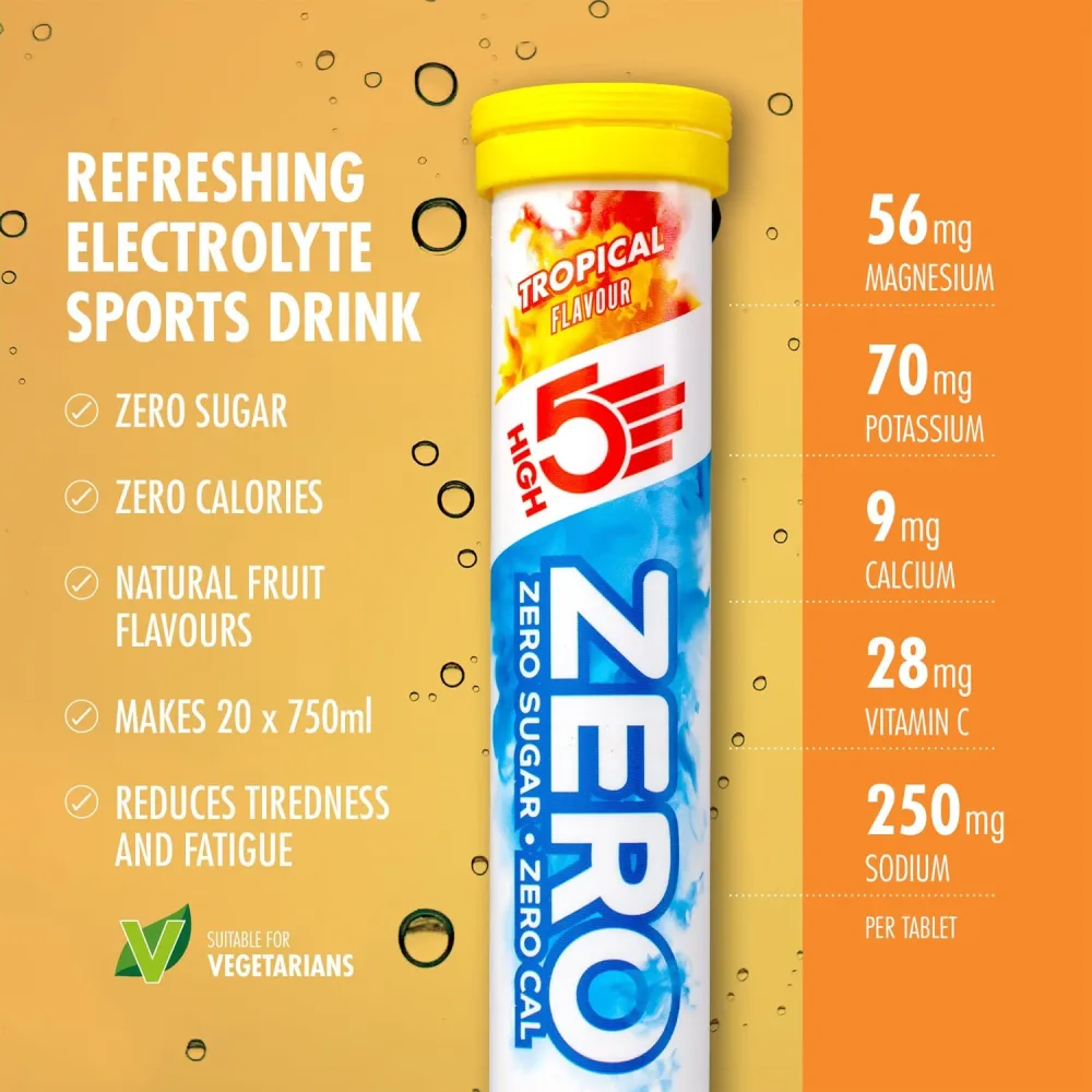 Pastilles d'Hydratation Electrolytes HIGH5 ZERO (x20) Tropical – Image 2