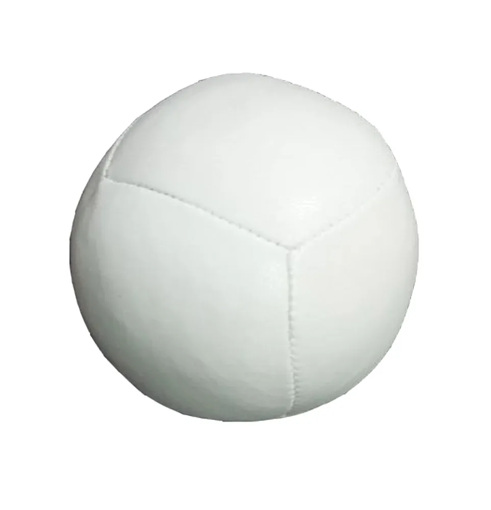 Balle de jonglerie cuir ultra coréen 6 panneaux 120g – Thomas Dietz | Blanc – Image 3