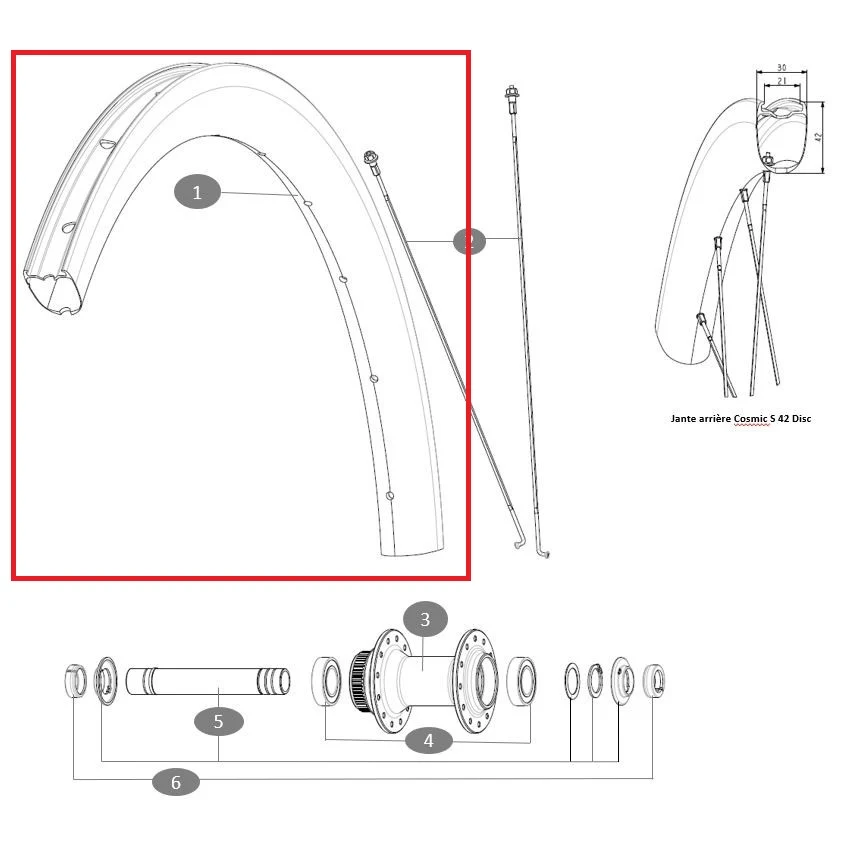 Kit Jantes Av/Ar MAVIC COSMIC S42 DISC Kit Jantes Av/Ar MAVIC COSMIC S42 DISC