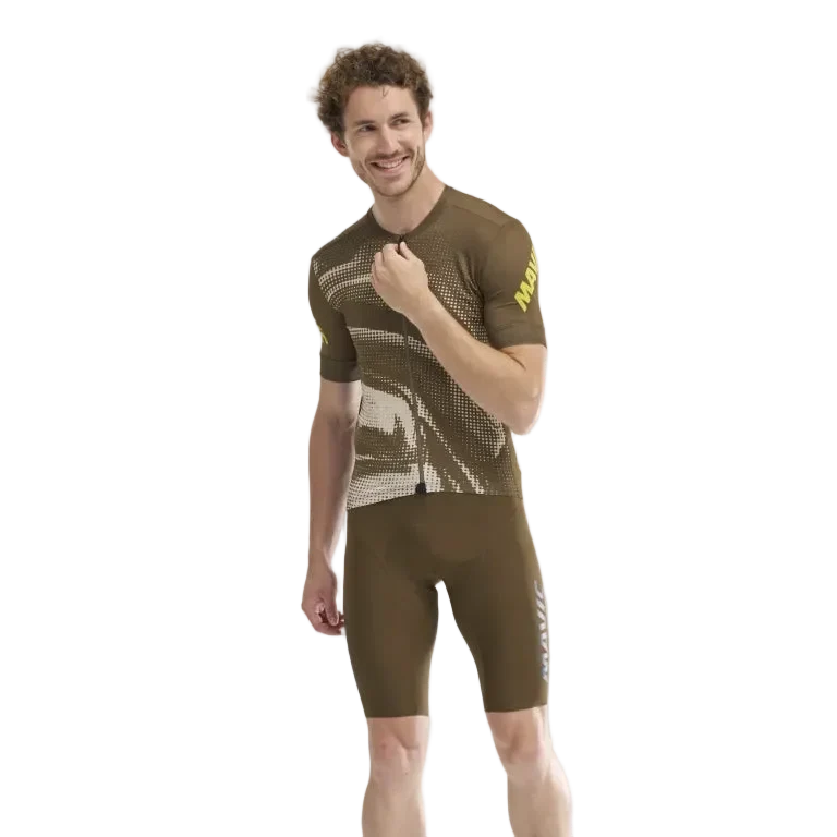 Maillot MAVIC AKSIUM GRAPHIC Manches Courtes Beige/Marron – Image 3