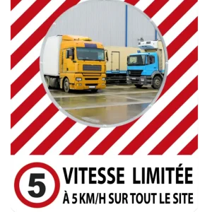 Miroir de sécurité avec message « Vitesse limitée » 90°