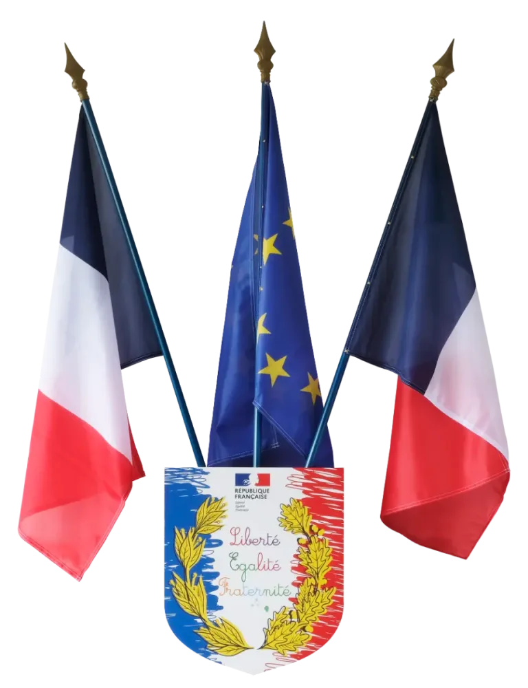 LOT Ecusson Spécial Ecole + 3 drapeaux