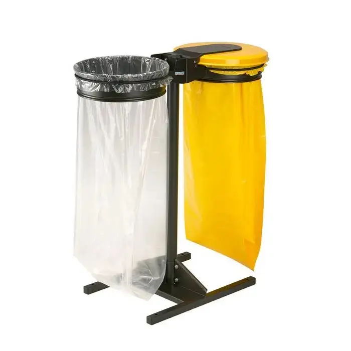 Support sac 2 x 110L Ecollecto et Collecmur sur poteau sur socle