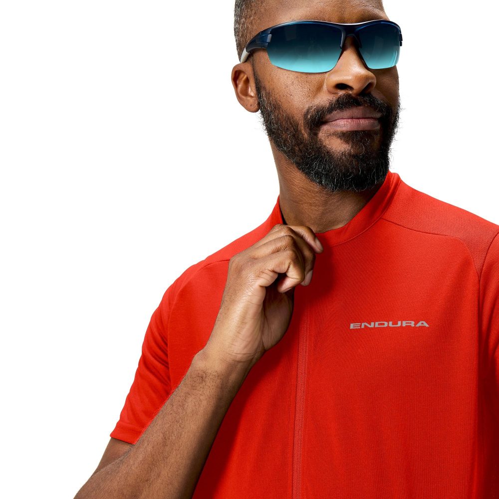 Maillot ENDURA LOOP ZIPPED Manches Courtes Rouge – Image 3