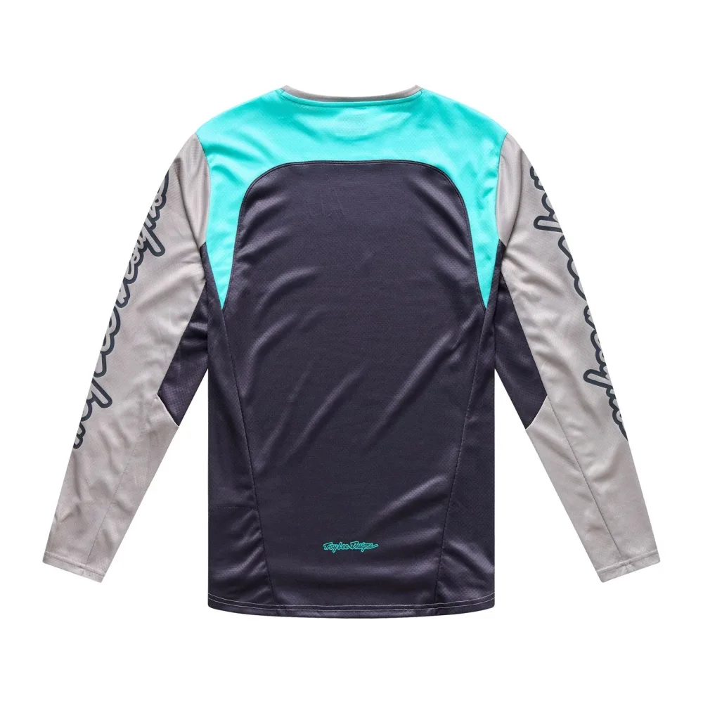 Maillot TROY LEE DESIGNS STAGE SIGNATURE Manches Longues Gris/Bleu – Image 2