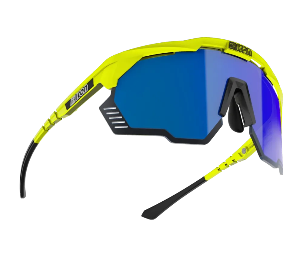 Lunettes SCICON AEROSHADE KUNKEN Jaune Fluo Multimirror Bleu – Image 3
