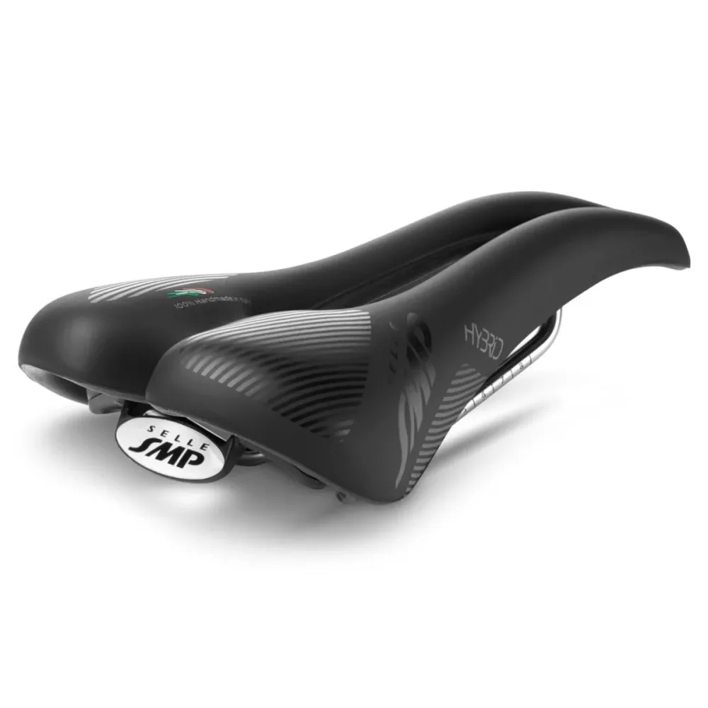 Selle SMP HYBRIDE Largeur 140mm Rails Acier Noir – Image 2