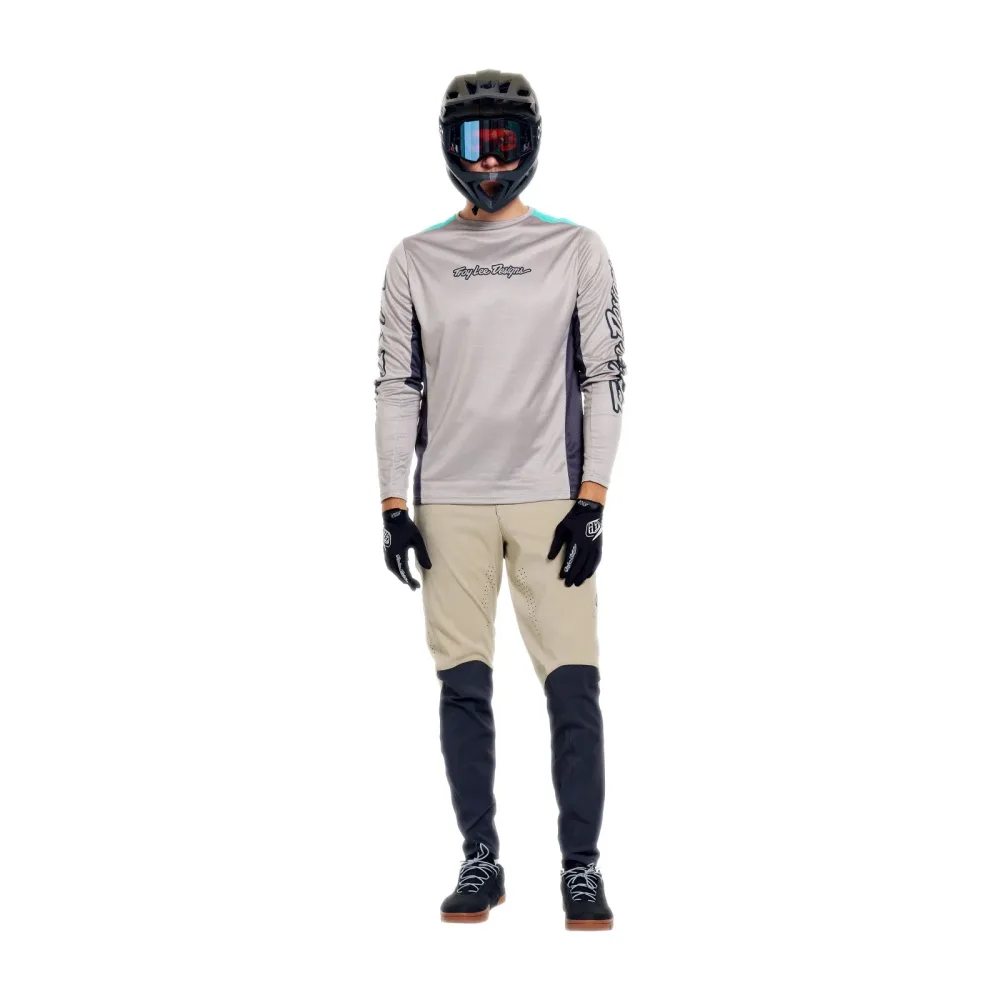 Maillot TROY LEE DESIGNS STAGE SIGNATURE Manches Longues Gris/Bleu – Image 3