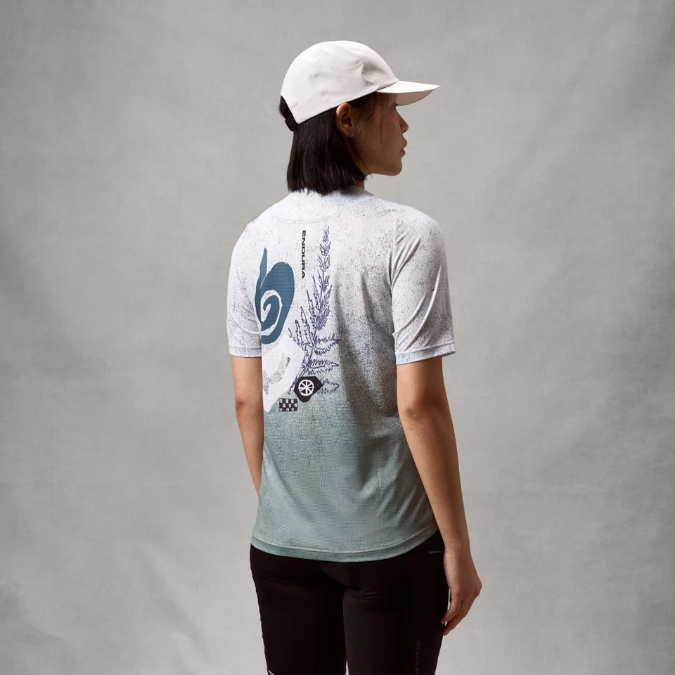Maillot ENDURA SINGLETRACK PRINT Manches Courtes Femme Aero Blue – Image 2