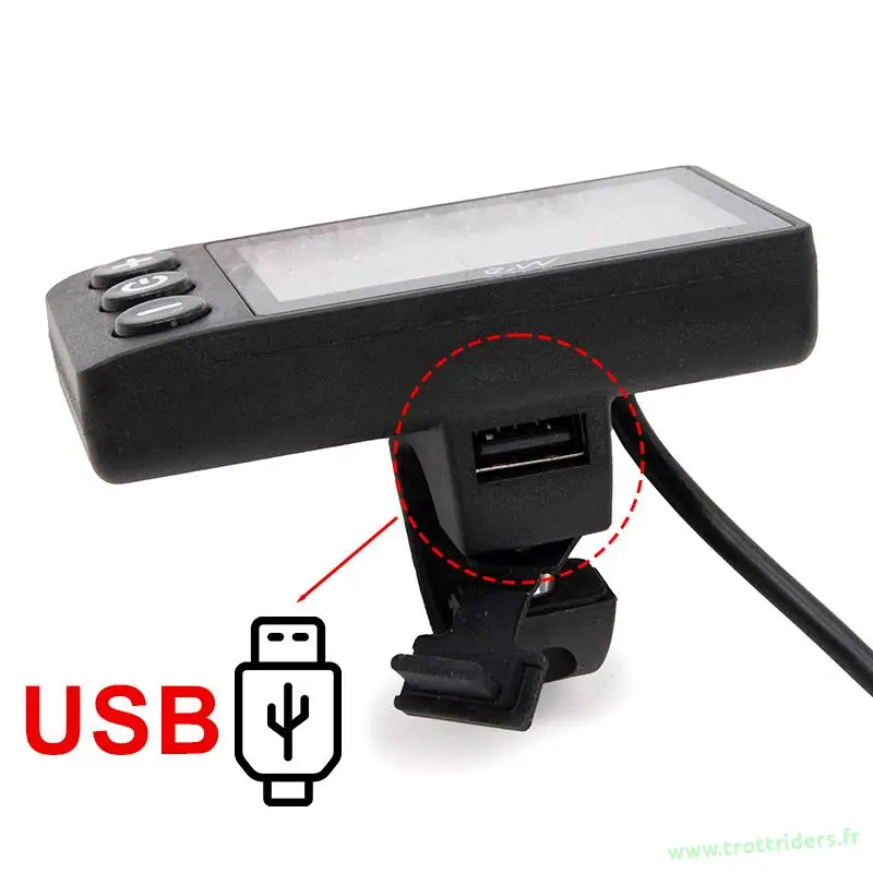 Écran Display S866 avec connecteur étanche – avec port USB – Image 2