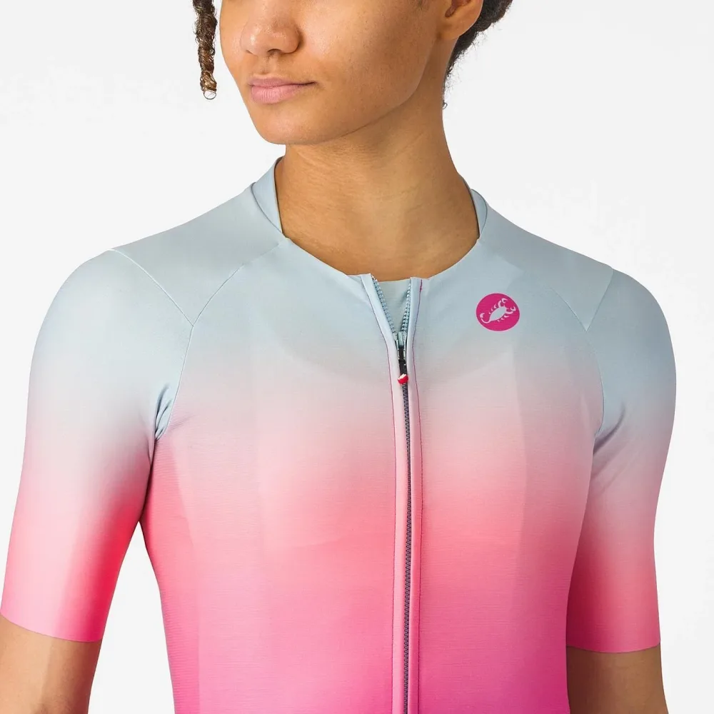 Maillot CASTELLI UPF Femme Manches Courtes Rose – Image 3