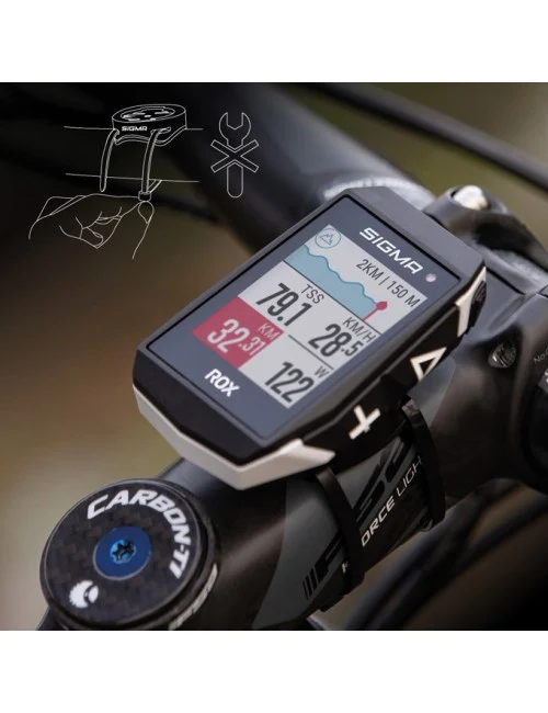 KIT CYCLOCOMPUTER GPS SIGMA ROX 11.1 EVO CAPTEUR 150+ FONCTIONS BLANC – Image 2