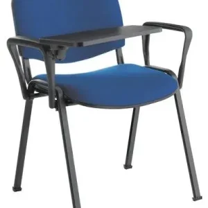 Chaise tissu Iso avec tablette écritoire et accoudoirs