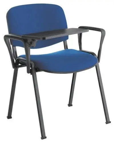 Chaise tissu Iso avec tablette écritoire et accoudoirs